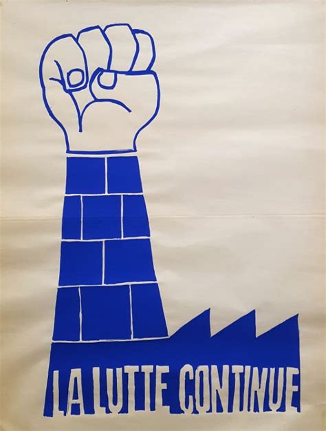 LA LUTTE CONTINUE By Mai 68 Art Print Poster LIBRAIRIE SEKSIK