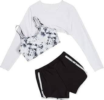 Amazon Verdusa Girl S Piece Tie Dye Swimwear Bathing Suit Swimsuits Bikini And Shorts