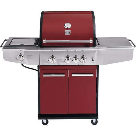 Kenmore 3 Burner Gas Grill With Back Burner Red Outdoor Living Grills And Outdoor Cooking