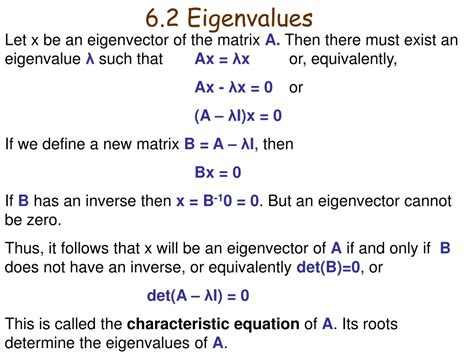 Ppt Chapter Eigenvalues And Eigenvectors Powerpoint Presentation