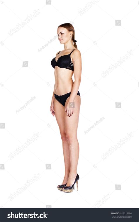 Full Portrait Sexy Brunette Woman Black Stock Photo 516217294 Shutterstock