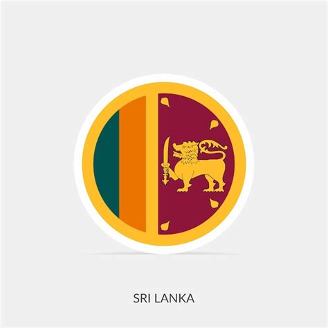 Ícone de bandeira redonda do sri lanka sombra Vetor Premium