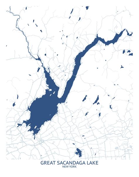 Great Sacandaga Lake Map Pittsburgh Map Company - Etsy