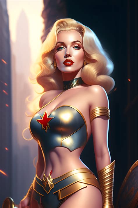 Lexica Highly Detailed Portrait Of Marilyn Monroe As Wonder Woman