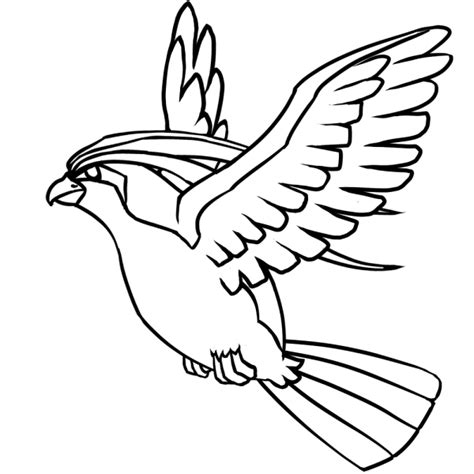 A Line Art Of Pidgeot From Pokemon For Your Colouring In Pleasure