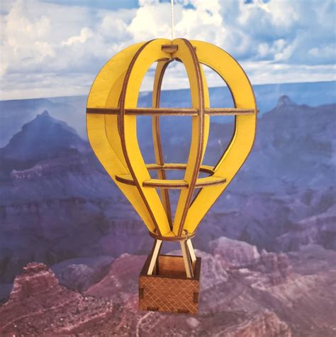 Laser Cut Wooden Hot Air Balloon Etsy