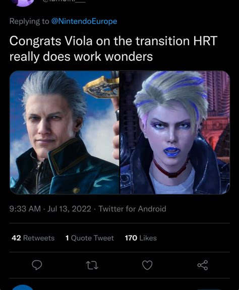to congratulate viola on her transition, HRT really does work wonders
