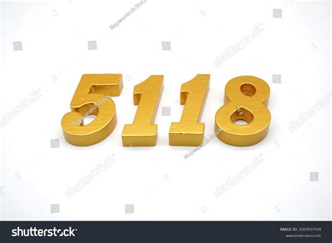 Number 5118 Made Goldpainted Teak 1 Stock Photo 2207937559 | Shutterstock