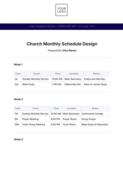 Free Printable Church Holy Week Schedule Template to Edit Online