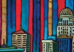 Louisville Skyline Painting By Anastasia Mak