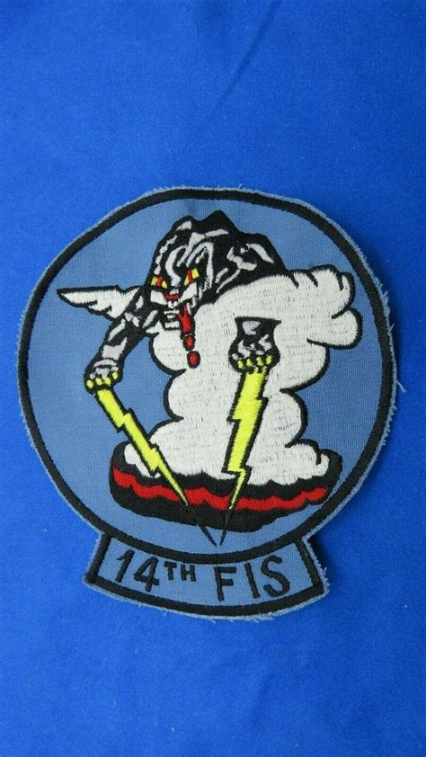 Original Usaf 14th Fighter Interceptor Squadron Patch Wcheese Cloth Back 3789539149