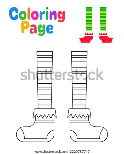 Coloring Page Elf Feet Kids Stock Vector (Royalty Free) 2220787747 ...