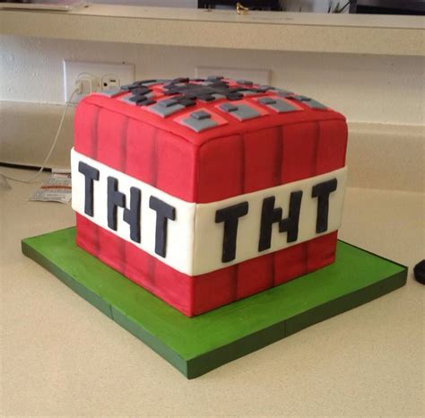 Cake Of The Tnt Minecraft Birthday Cake Minecraft Cake Minecraft