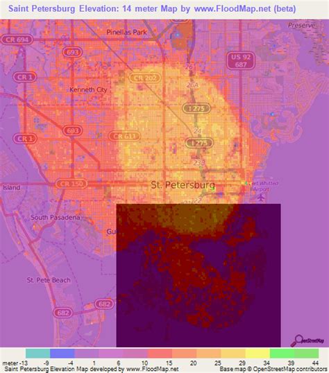 Elevation Of Saint Petersburgus Elevation Map Topography Contour