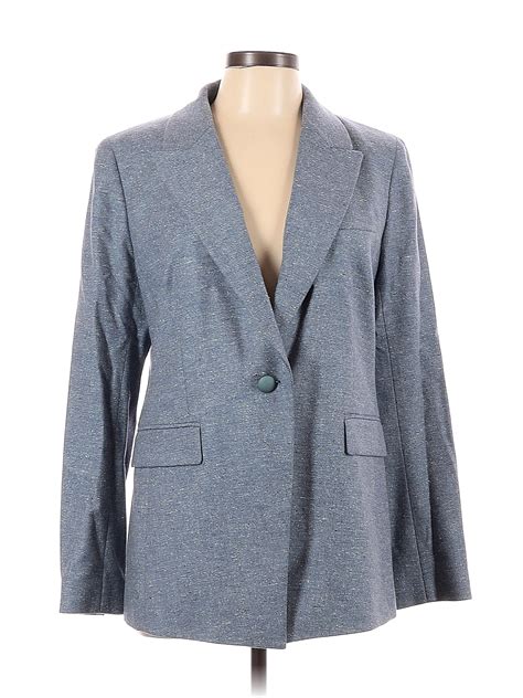 Lafayette 148 New York Solid Gray Blue Blazer Size 10 86 Off Thredup