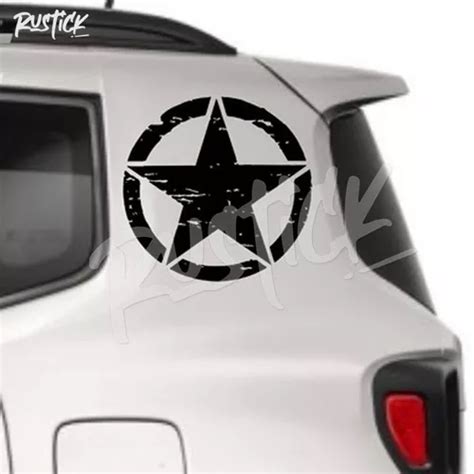 Set X 2 Calcos Estrella Rasgada Militar Offroad Tuning 30cm