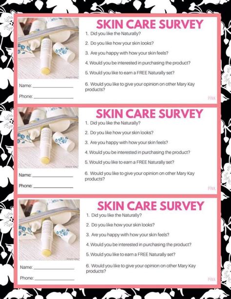 Sample Cards Surveys Mary Kay Skin Care Mary Kay Survey Mary Kay