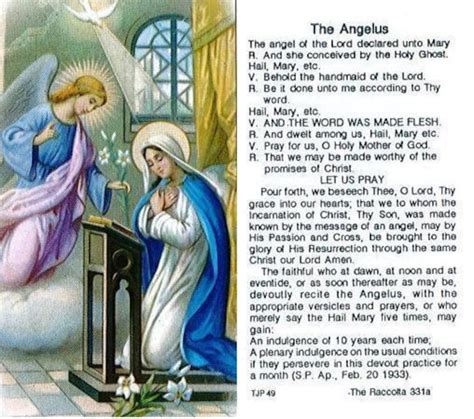 Prayer Card The Angelus Laminated Tjp Etsy