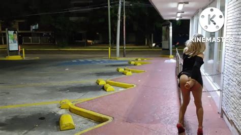 Exhibitionist Sissy Dildoing Her Ass In A Supermarket Public Parking Lot While A Stranger Observes