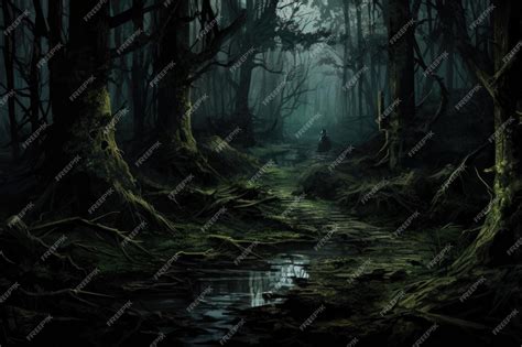 Premium AI Image | Mysterious Woods Where Shadows Lurk
