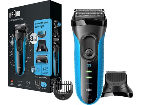 BRAUN Series 3 Shave&Style | 3010BT Rasierer Schwarz/Blau (Wet & Dry ...