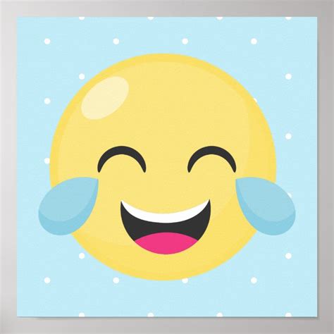 Laughing Out Loud Emoji Dots Poster | Zazzle