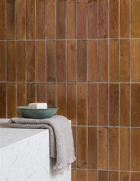 Hoxton Burnt Orange Gloss Porcelain Tiles Mandarin Stone Artofit