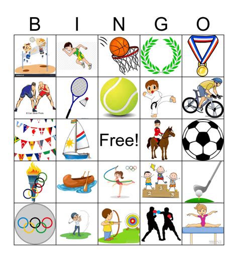 Olympics Bingo Card