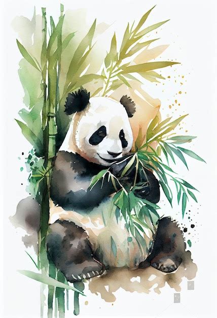 Premium Photo | Panda eating bamboo