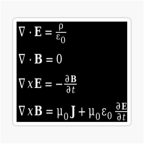 "Maxwell equations" Sticker for Sale by Keno185 | Redbubble