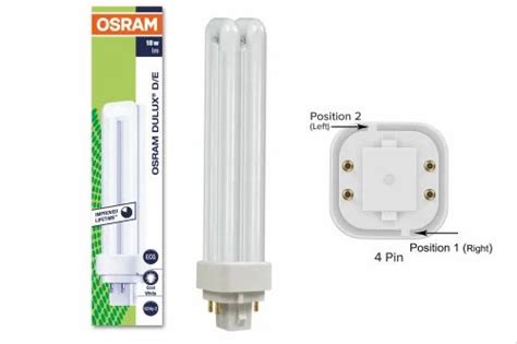 Osram Ledvance 18 Watt Dulux D E G24q 2 Fluorescent PL Lamp 4 Pin