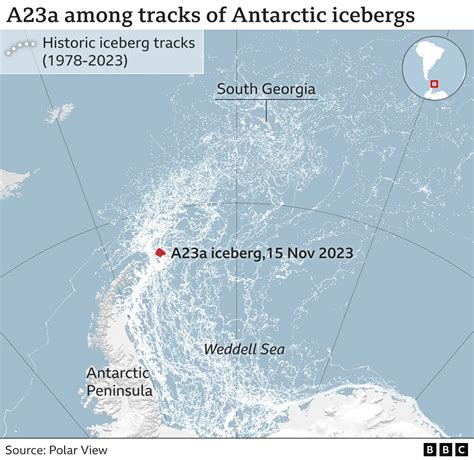 A23a: World's biggest iceberg on the move after 30 years