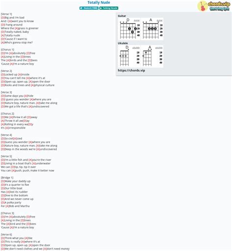 Chord Totally Nude Tab Song Lyric Sheet Guitar Ukulele Chords Vip