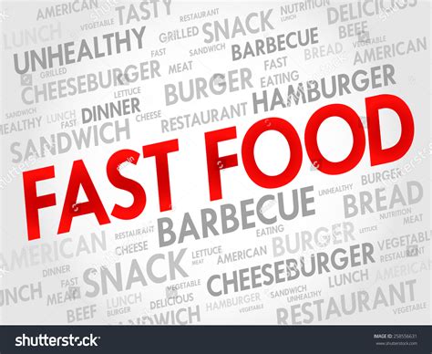 Fast Food Word Cloud Concept Stock Vector Royalty Free 258556631