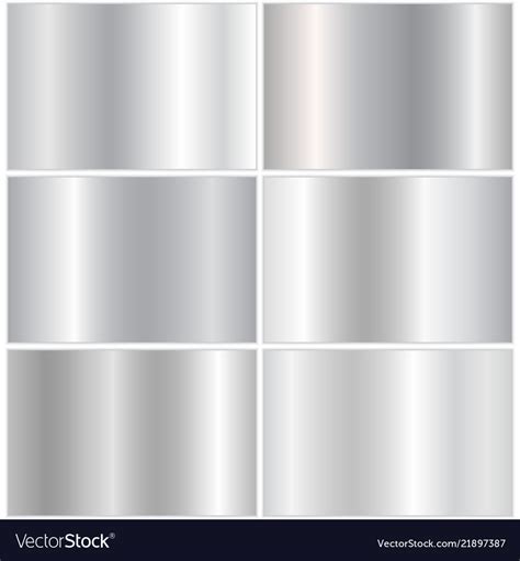 Collection Silver Gradients Royalty Free Vector Image