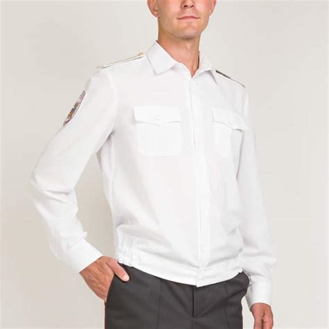 Рубашка белая МВД длинный рукав со скидкой 10%