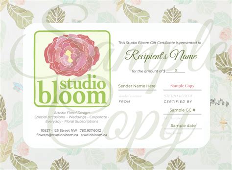 Studio Bloom Gift Certificate