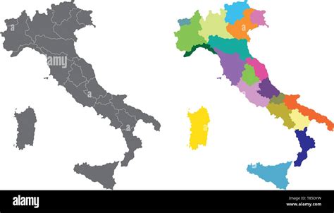 Carte des regions d italie Banque de photographies et dimages à haute