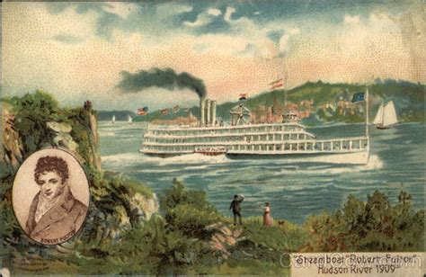 Steamboat Robert Fulton Hudson River 1909 Steamers Postcard