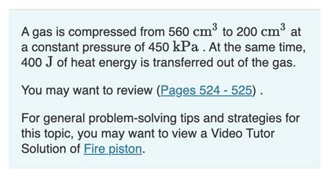 Solved What is the change in thermal energy of the gas | Chegg.com