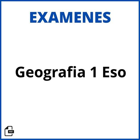 2025 Examen De Geografia 1 Eso