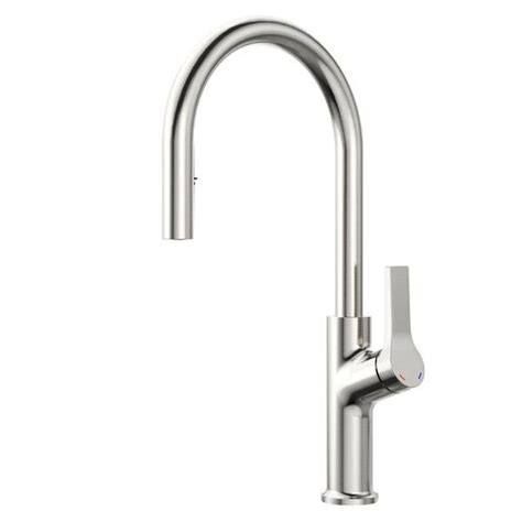 Homlux Single Handle Pull Down Sprayer Kitchen Faucet With Hidden Spray Head In Brushed Nickel