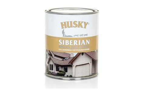 Краска для дерева акриловая белая HUSKY SIBERIAN 0,9 л База А 28045 ...