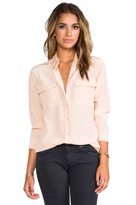 Equipment Signature Blouse In Nude REVOLVE