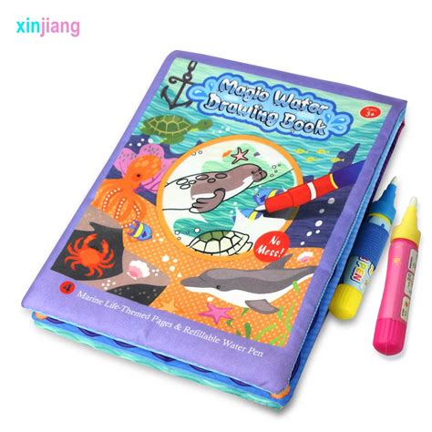 Magic Water Drawing Book Pens Baby Soft Books Water Doodle Board