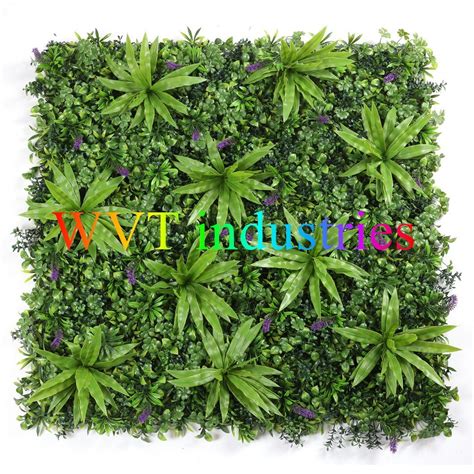 Wvt Anti Uv Artificial Boxwood Ivy Fern Leaf Plastic Green Wall