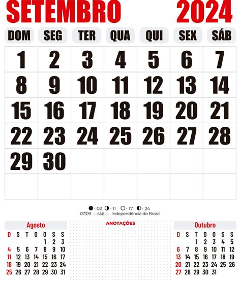 Calend Rio Setembro Feriados Para Imprimir In Calendar