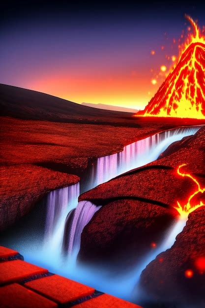 Premium Photo Volcanic Eruption High Temperature Magma Flow Forming