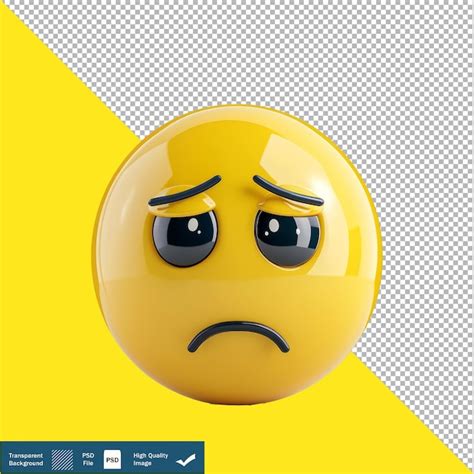 Premium PSD Sad Face Emoji Isolated On White Background Transparent