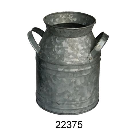 Galvanized Metal Rustic Milk Can With Handle Garden Water Pitcher For Home Decoration Milk Can